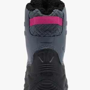 Columbia Women's Black and Gray Waterproof Boots with Pink Accent